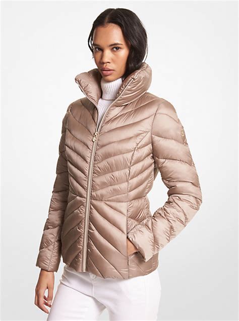 michael kors packable down jacket herren|michael kors shiny puffer jacket.